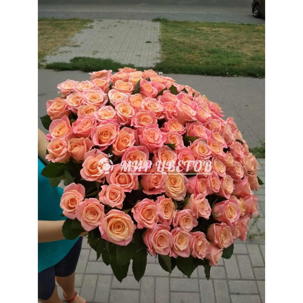 101 Розовая роза 80см