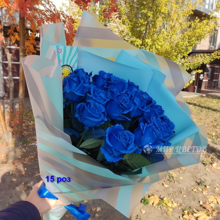  Букет синих роз