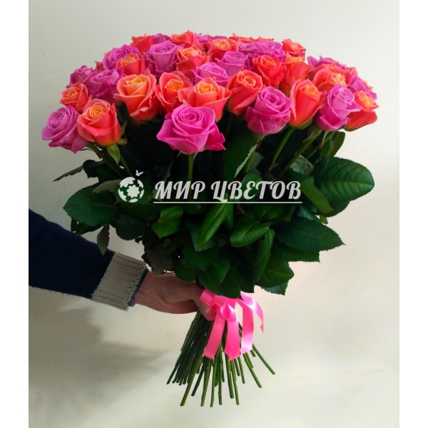 Букет 55  розовых роз